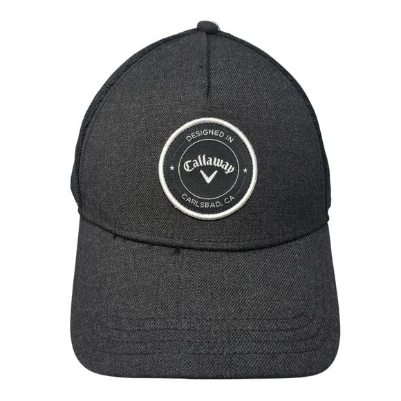 Callaway Snapback Trucker Hat Black One Size Adjustable Breathable Mesh Back - Picture 1 of 9